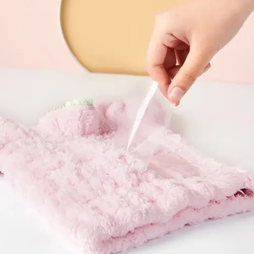 Gorro De Baño Grueso Rosa Con Forma De Orejas De Conejo