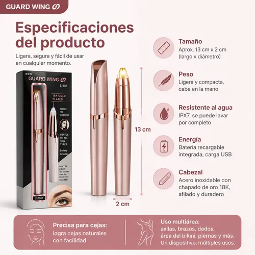 Y Depiladora Eléctrica For Cejas,con 3 Cuchillas De Recambio