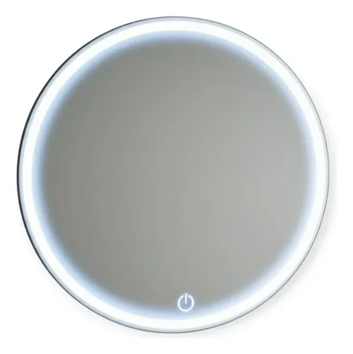 Espejo Redondo Luz Led 60cm Doble Iluminación Fría Y Cálida