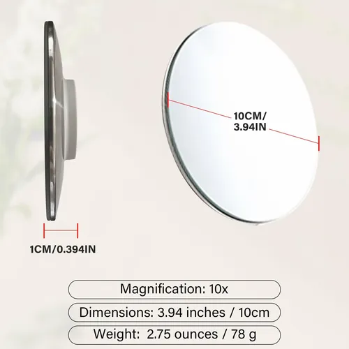 Espejo De Aumento 10x Miusco Magnético 10 Cm Plateado