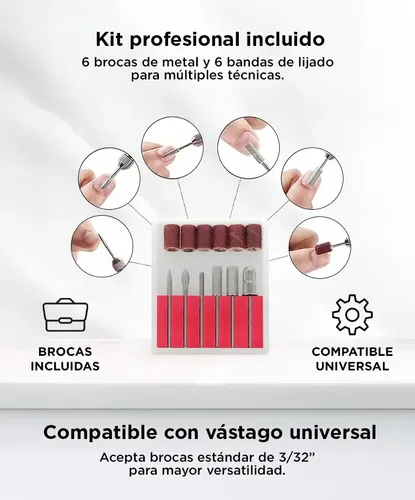 Kit Manicura Uñas Semipermanente Torno Profesional Gadnic