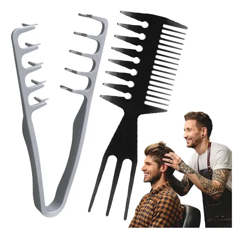 Set 2 Peines Texturizadores Para Volumen De Barbero Comb