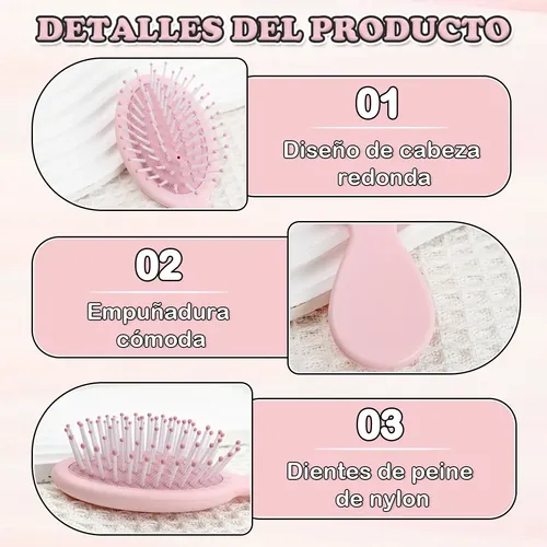 & 8 Mini Cepillos Peines Cabello De Peluquer Para Desenredar