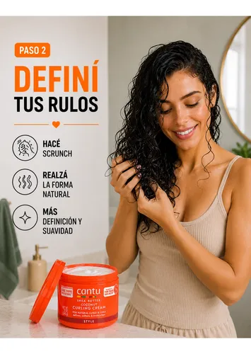 Crema De Peinar Cantu Coconut Curling Cream Antifrizz Rulos
