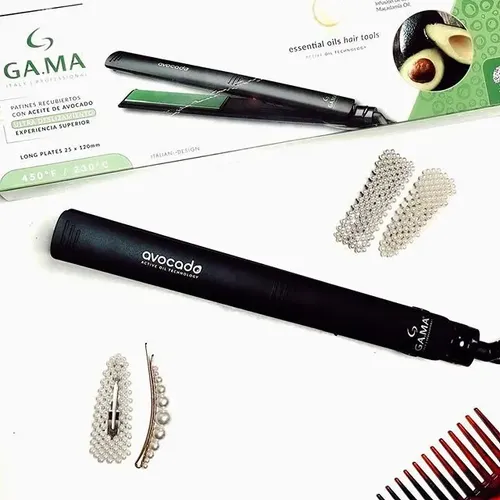 Planchita de pelo GA.MA Italy Elegance Avocado Active Oil negra