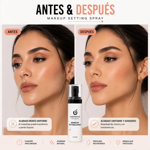 Cherimoya Setting Spray Fijador Maquillaje Profesional