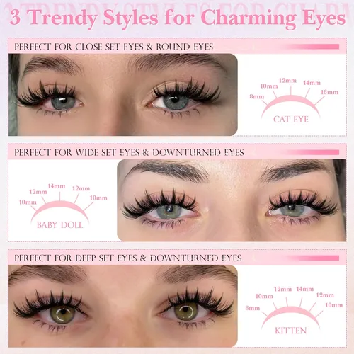 Wispy Lash Clusters Kit Venus Invisible Band Eyelash