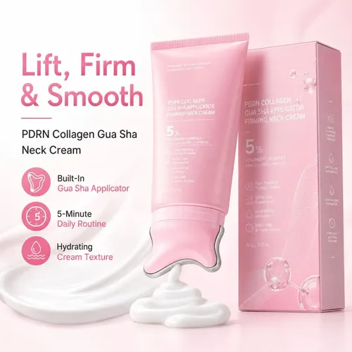 Crema Antiarrugas Pdrn Gua Sha Para El Cuello, Reafirmante Y Suav