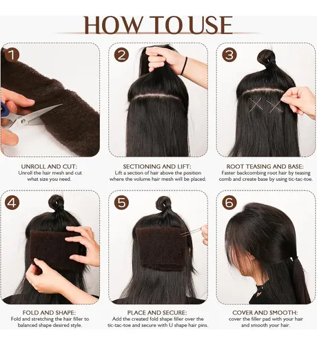 Relleno De Cabello Updo Ygqqoy Marrón Claro Con Horquillas