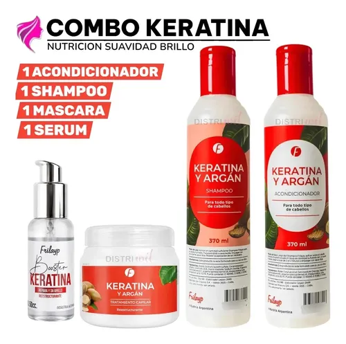 Pack Keratina Frilayp Shampoo Acondicionador Mascara Serum