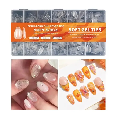 600 Puntas De Uñas Transparentes Para Mujer, Forma De Estile