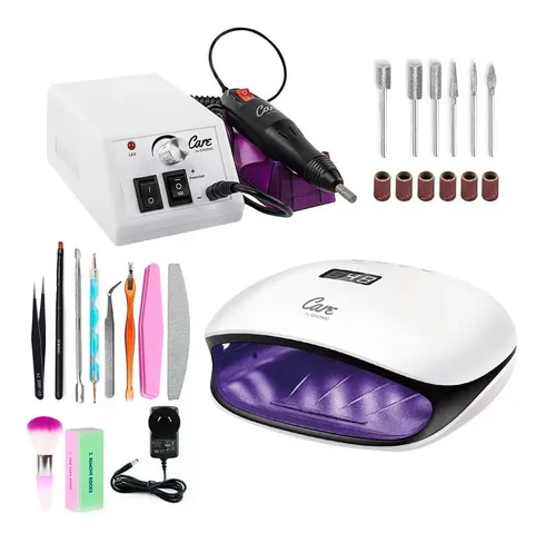 Kit Cabina + Torno Para Uñas Care By Gadnic T20K Pro 48W