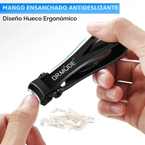 Cortaúñas Grandes Para Hombres 16 Mm Acero Inoxidable Negro