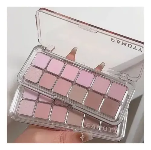 Paleta De  12 Sombras Para Ojos Mate Y Shimmer –  By  Famoty