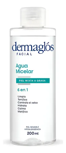 Dermaglós Agua Micelar 6 En 1 Piel Mixta A Grasa X200ml