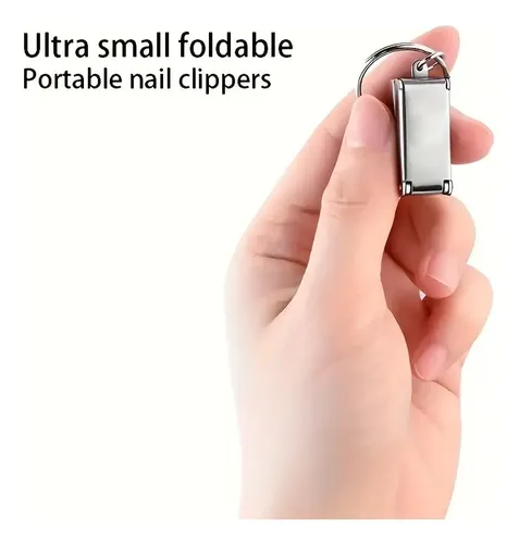 Cortaúñas Plegable Portátil De Acero Inoxidable De 2 Piezas