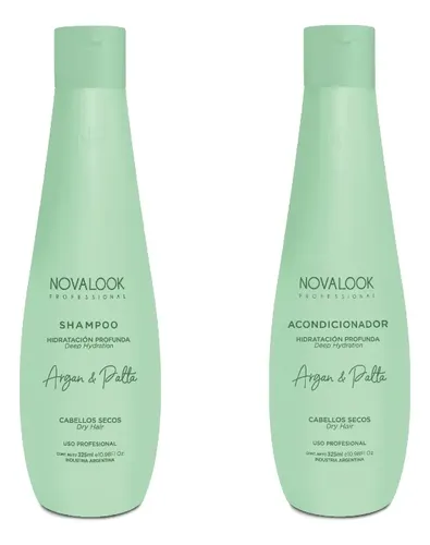 Shampoo + Acondicionador Argan & Palta X325ml. Novalook.