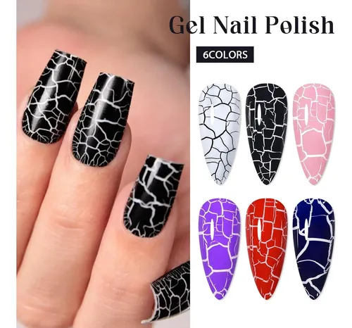 Set Gel Crackle 6 Piezas Msruioo