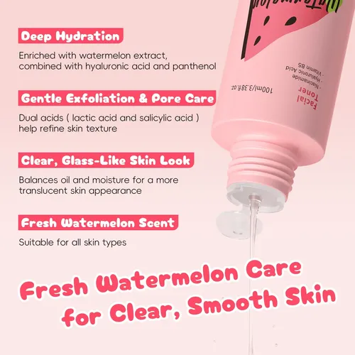 Tónico Facial Laikou Watermelon Aha Bha 100ml Normal Día/noche
