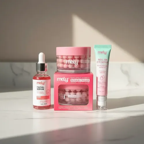 Kit Skincare Mely: Sérum Facial, Crema Reparadora Y Roll On