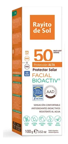 Rayito De Sol Protector Solar Facial Bioactiv Fps 50 100g
