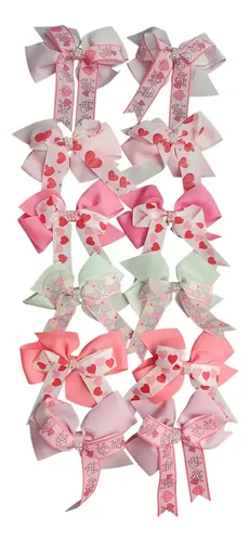 A Y 12pz Moños Con Diseño Infantil Niñas Peinado Cabello . L