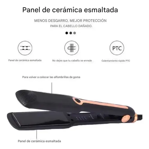 Planchita De Pelo 220°c Temperatura Regulable Humedo Y Seco