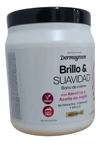 Baño De Crema Brillo Y Suavidad Con Keratina Y Aceite Argan
