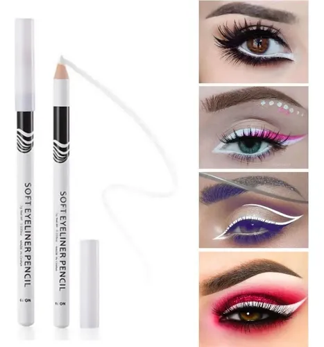 Lapiz Delineador Blanco Iluminador Ojos Cejas Microblading Efecto Mate