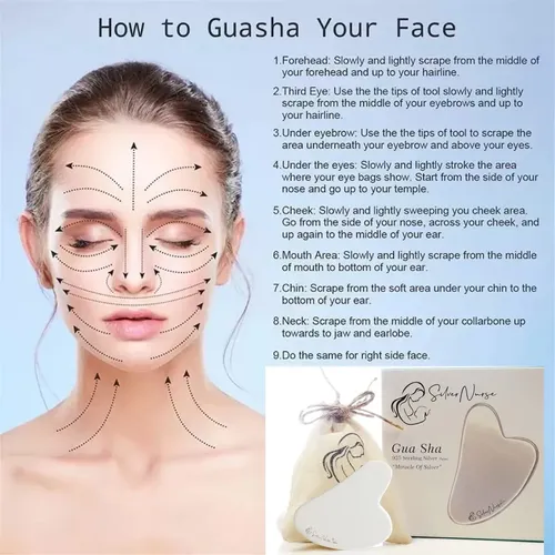 Gua Sha Plata 925 Facial Y Corporal Acupresión