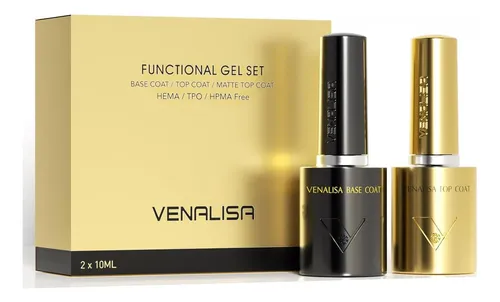 Juego Top Coat Y Base Coat Gel Venalisa 2×10 Ml