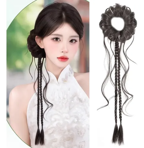 (nb) Extensión De Cabello Sintético Con Moño De Cola De Caba