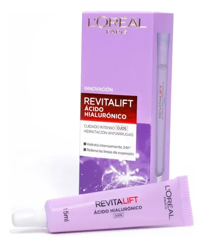 L’Oreal Paris Revitalift Ácido Hialurónico Contorno de Ojos, Hidrata Intensamente y Rellena Líneas de Expresión, 15 ml.