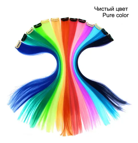 ) Extensiones De Cabello Coloreado De 20 Pulgadas Con Clip (