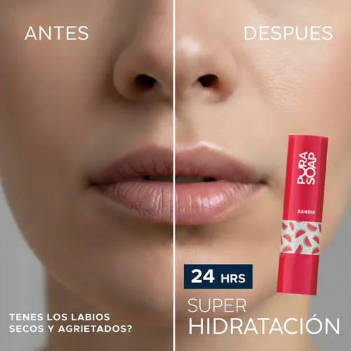 Bálsamo Labial Hidrantante De Sandia Sin Parabenos Pura Soap