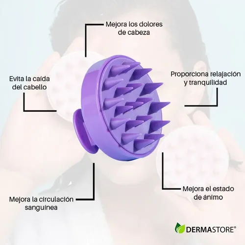 Cepillo Limpiador Masajeador Cuero Cabelludo Cabeza Cabello Color Verde