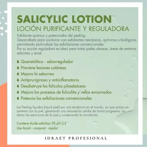 Salicylic Lotion Idraet X 500ml. Facial Y Corporal. Acné.