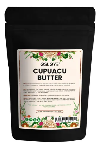 Manteca De Cupuaçu Oslove Organics, 473 Ml, Pura Y Natural,
