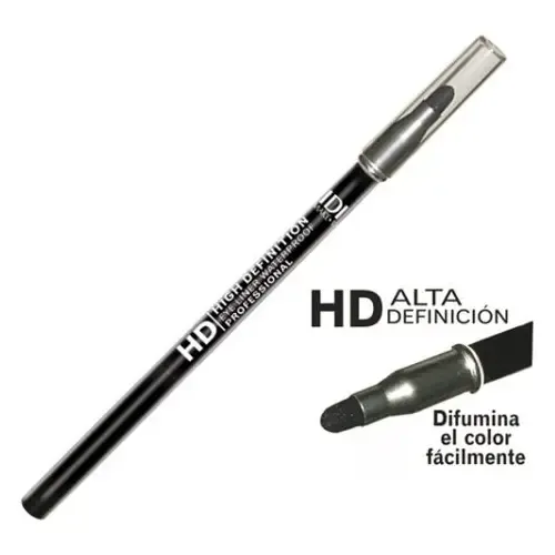 Idi Profesional Delineador Retractil Con Esfumino Hd 01 Color Negro Efecto Mate