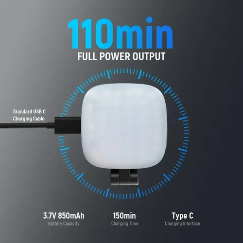 Luz Magnética Para Selfies Neewer Basics Nl48b Espejo Hd Conector Usb-c Con 700lux (cri 95)