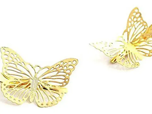 Broches Pelo Con Purpurina 12 Uds. Mariposa Tks
