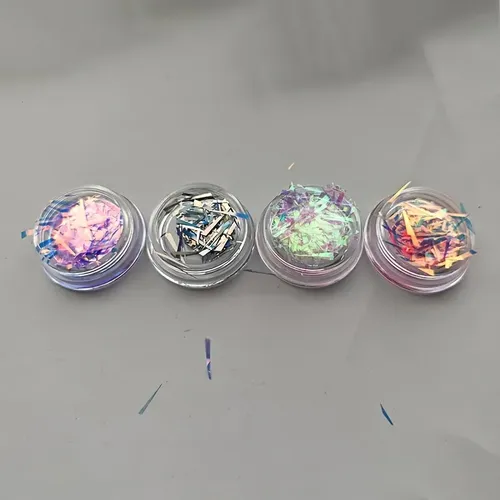 Set De 4 Tiras Aurora Para Uñas Con Purpurina, Multicolor