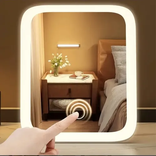 Espejo Led Maquillaje Tactil 3 Modos Recargable Usb Plegable