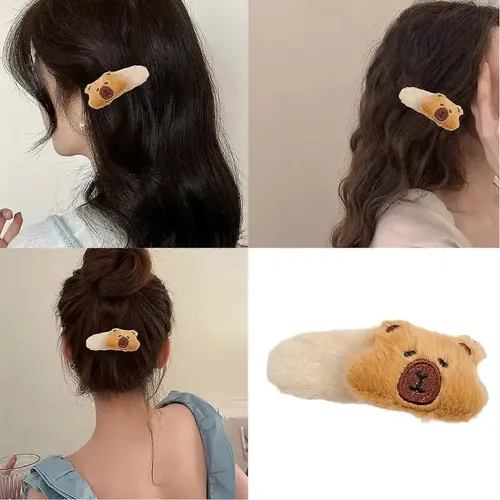 5pcs Diadema De Capibara, Lazo Peludo Para El Pelo, Bonito P Juego De 5 Piezas