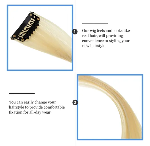 10 Piezas De Extensiones De Cabello Clip-in, Mechones Largos