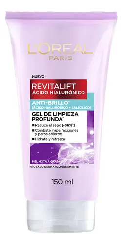 Loreal París Gel De Limpieza Anti Brillo Con Hialurónico
