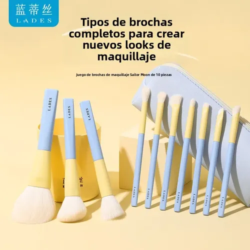 Lades Pincel De Maquillaje Set 10 Piezas Esponja Suave Para
