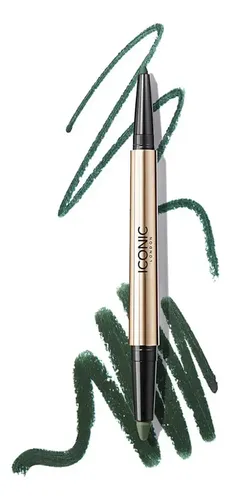 Delineador De Ojos Iconic London Smokey Eye Duo Kajal Eyelin Color Juniper Green