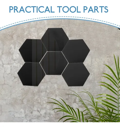12 Piezas Pegatinas De Espejo Acrílico Hexagonales Autoadhes