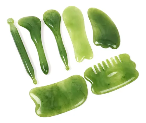 Set 7 Piezas Gua Sha Facial Masaje Antiedad Spa